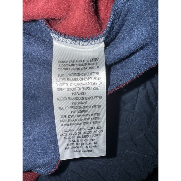 Skechers Hoodie Pullover Kids XL Blue Red White Beige Colorblock Kangaroo Pocket - Picture 7 of 8